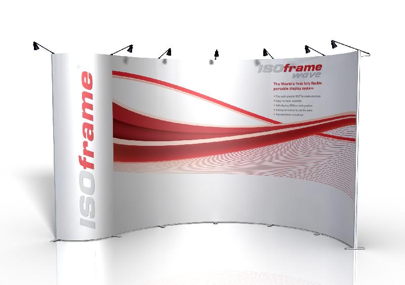 Mur d'images 3x3 à assemblage simple et sans outils - ISOFRAME WAVE STAND COMPLET 3X3 - idéal pour stand de 6 ou 9m²_0