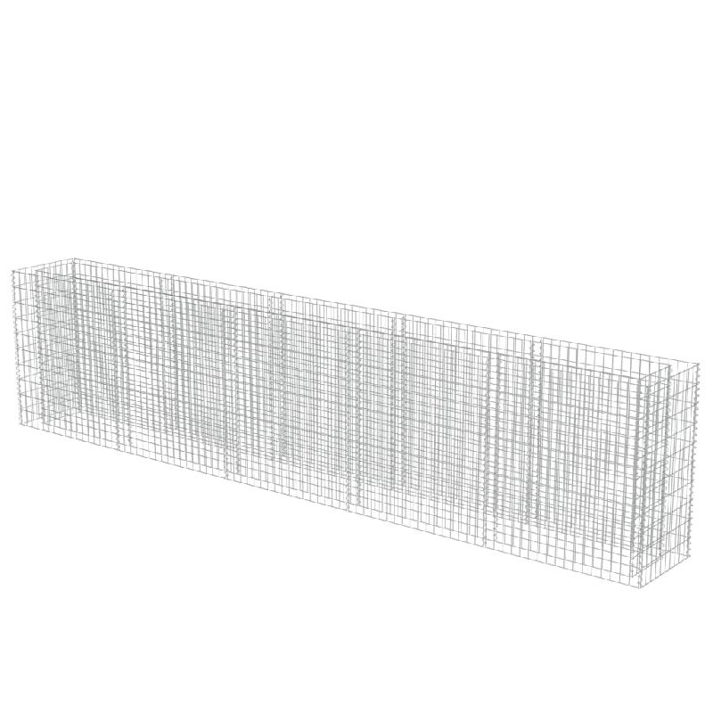 JARDINIÈRE LIT SURÉLEVÉ PLANTES FLEURS JARDIN À GABION ACIER GALVANISÉ 450 X 50 X 100 CM 02_0001301_0