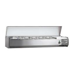 L2G - C-VRX1500/380 - vitrine a ingredients inox, +2/+8°c, gaz r600a couvercle inox, 5gn1/3 + 1gn1/2-150 non compris - C-VRX1500/380_0