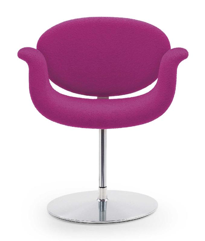 LITTLE TULIP / FAUTEUIL DESIGN PIED ROND TISSU FUCHSIA_0