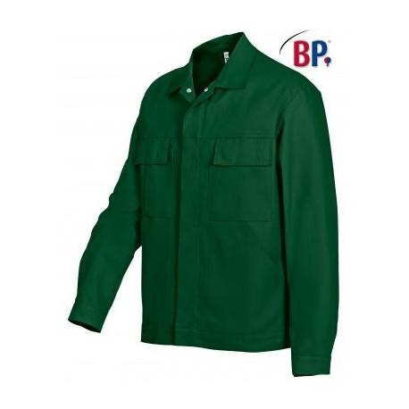 Blouson de travail BP Basic en coton vert - Réf. 1485 - Boutons-pression dissimulés et multiples poches_0