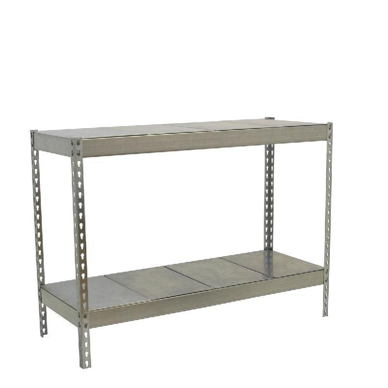 SimonRack Rayonnage industriel, 900x1200x750 mm, 400 kg au point de flexion, 2 étagères métalliques, rayonnage garage, Galvanisé- Ecoforte - argen_0