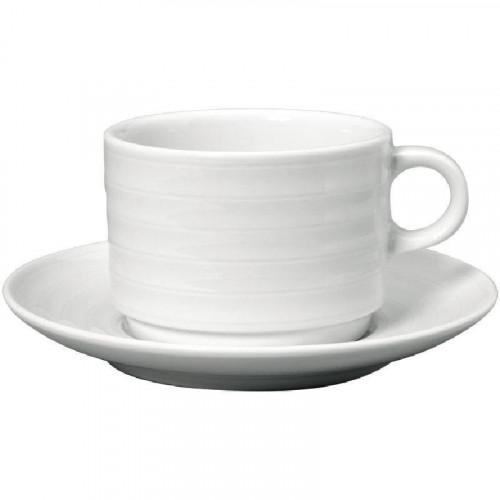 TASSES DÉJEUNER AVEC SOUCOUPES BLANCHES INTENZZO 320 ML - LOT DE 4