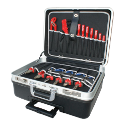 Valises de transport matériel et outillage - Valise outils trolley ABS noir avec cadre aluminium et trolley télescopique_0