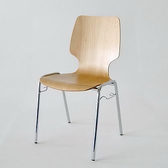 109 Classic - Chaises empilables - Meubles Gaille SA - Empilement par 10 pièces - Structure chromée et monocoque bois_0