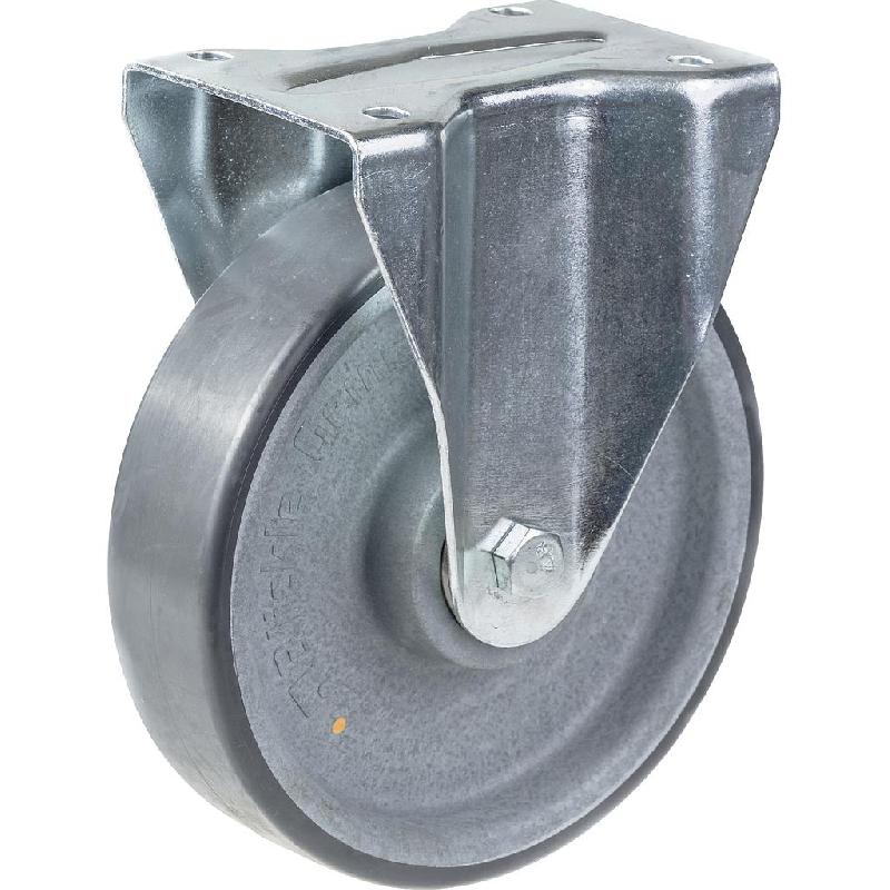 Roulette fixe de 160 mm avec polyuréthane thermoplastique gris conducteur d'électricité_0