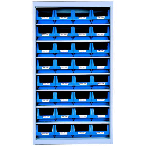 Armoire sans porte avec 32 bacs de 10 litres en polypropylène - 7 étagères - Marque Rolléco_0