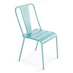 Oviala Business Chaise en métal turquoise - bleu acier 109834_0