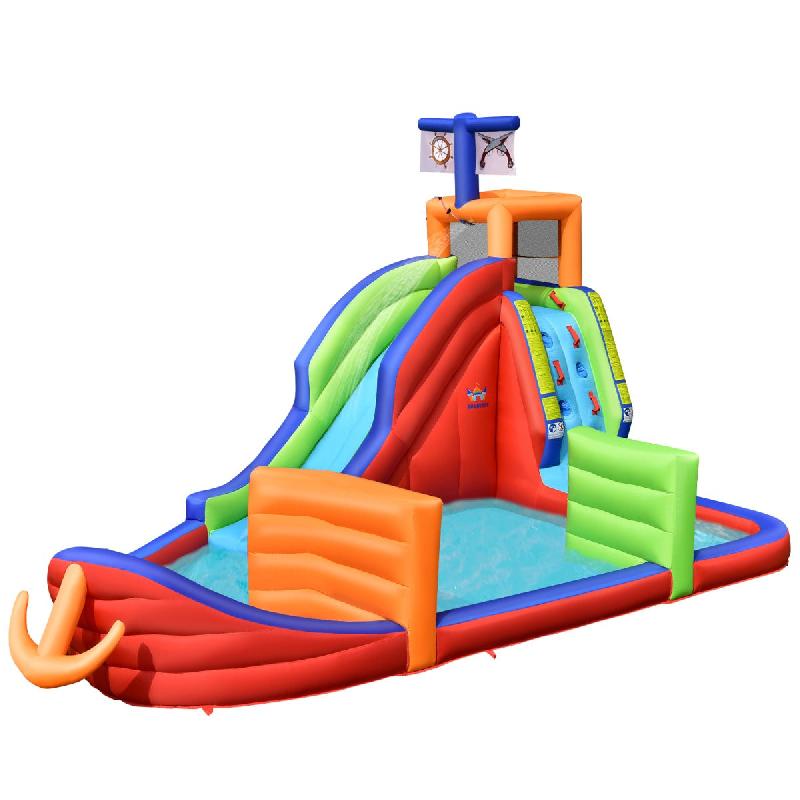 Château gonflable bateau pirate 6 en 1 - 316,5 x 428,5 x 286 cm - Accessoires riches pour piscine - Réf : 20_0005714_0