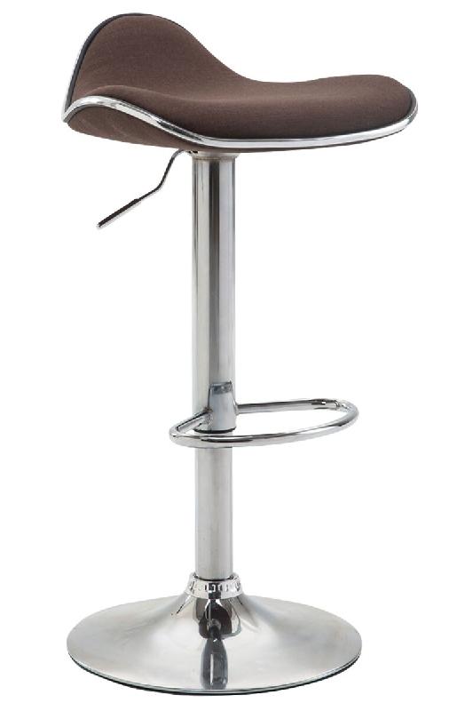 CLP Tabouret de bar Shanghai tissu avec pied en métal Marron/Chrome - marron textile 102034403_0