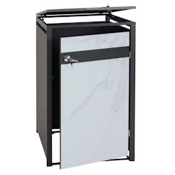 Décoshop26 - Abri poubelle pour une poubelle porte verrouillable aspect marbre anthracite clair 04_0005695 - 3000252972374_0