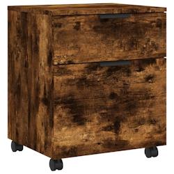 Décoshop26 - Caissons à tiroirs meuble de bureau mobile sur roulettes MDF couleur chêne fumé 45 x 38 x 54 cm DEC024561 - 3000254773382_0