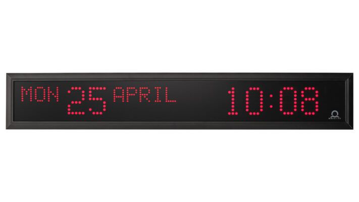DK - Horloges numériques Mobatime - 57 mm - Affichage heure et date en 16 langues - Lecture optimale 25 à 30 m_0