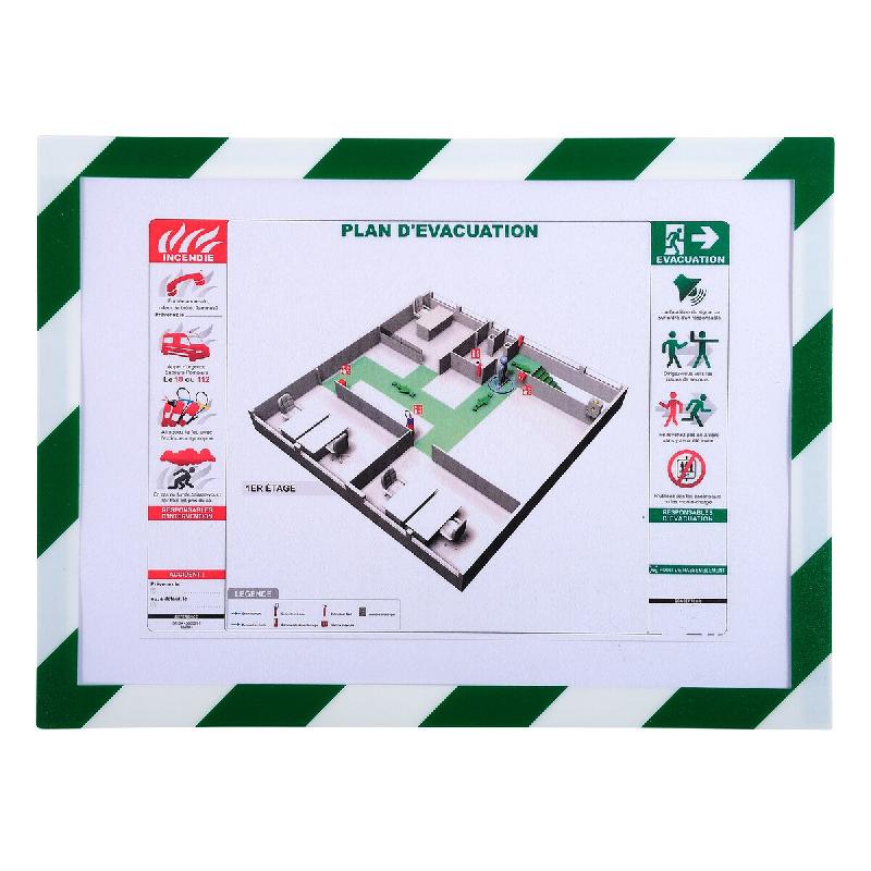 Exacompta Lot de 5 Pochette d'affichage magnétique A4, cadre blanc/vert - multicolore plastique 39207E_0