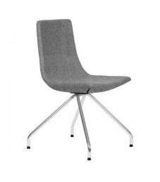 Fauteuil lounge BOSS - base pyramidale 4 pieds filetés chromés - tissu Trevira ou simili cuir - garantie 5 ans_0