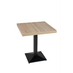 Guyane - table - piètement fonte carré noir-  plateau ép. 48 duroplus 68 x 68 cérusé - beige matière synthétique 3661365162450_0
