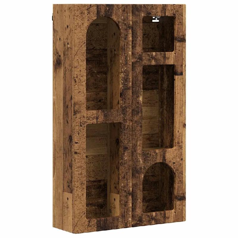 Helloshop26 - Armoire suspendue moderne 59 x 20 x 100 cm avec grand espace de stockage style minimaliste en bois ancien 02_0054798 - Bois massif 30002_0