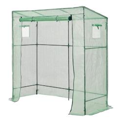 Helloshop26 - Serre de tomates en acier et polyéthylène à porte et 2 fenêtres zippées 198 x 78 x 180 - 200 cm vert 03_0008261 - 3001923182726_0