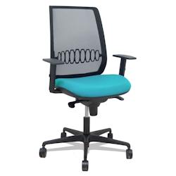 Piqueras y Crespo Silla Alares sincro malla negra bali turquesa brazo regulable - bleu multi-matériau 397SM840B39B10B68R65_0