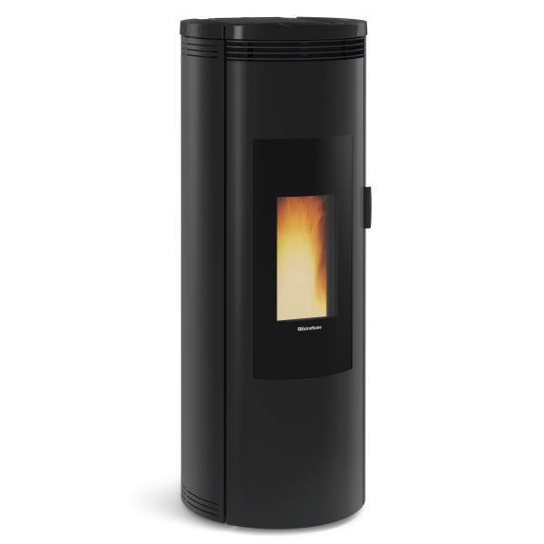 Poêle à granulés Amika noir 8 kW - électronique - étanche avec habillage acier et double porte_0