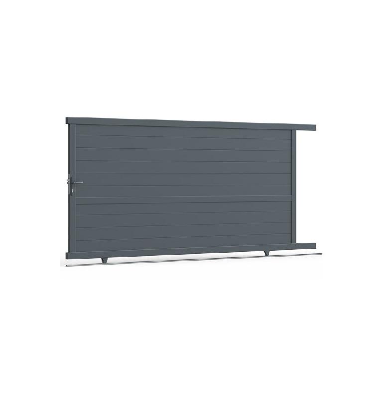 Portail coulissant aluminium bordeaux - portbordcoul350166g - design chic, manuel ou motorisé_0