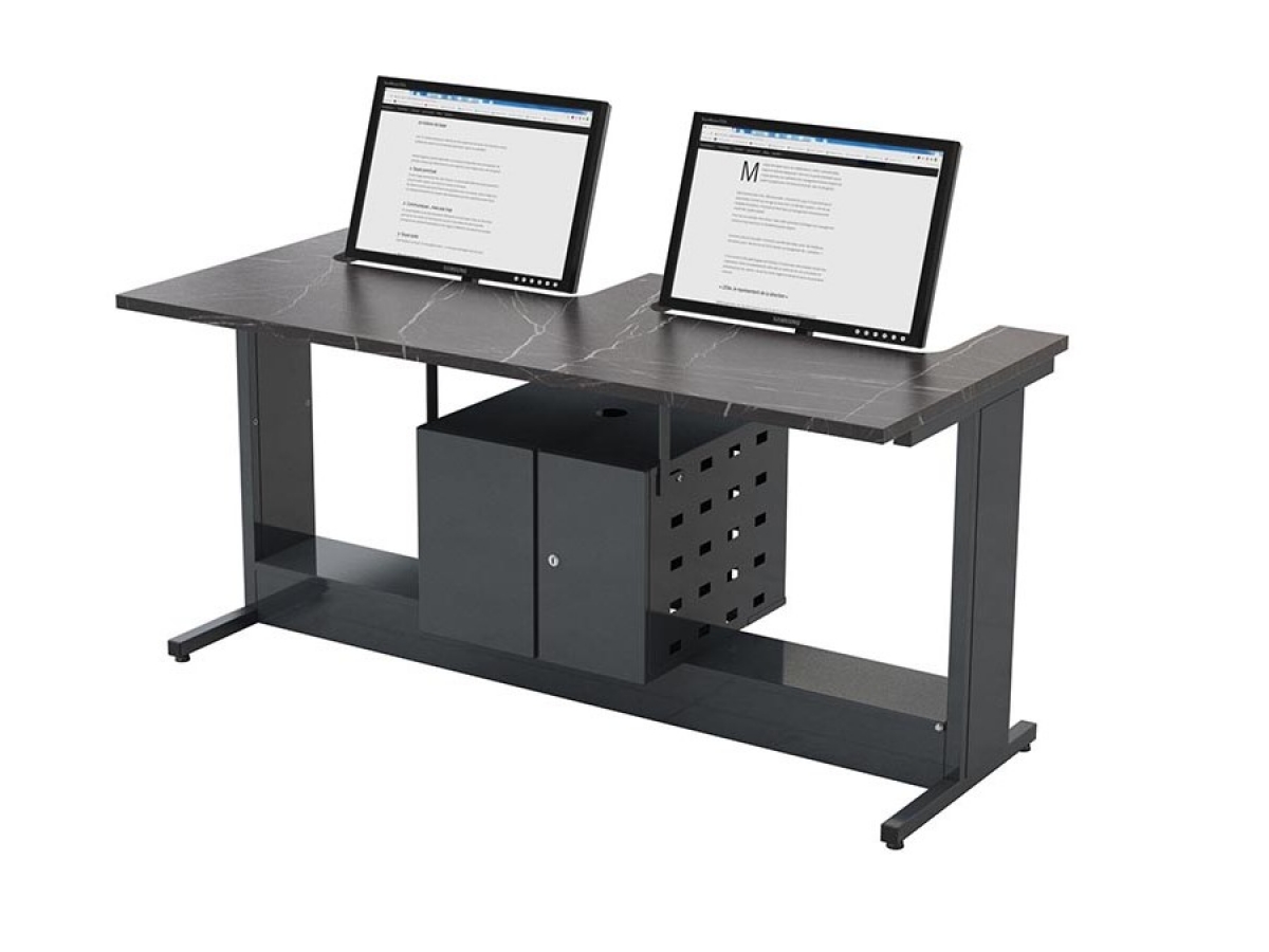 Table informatique ergonomique et sécurisée avec écran semi-encastré - DATA_0