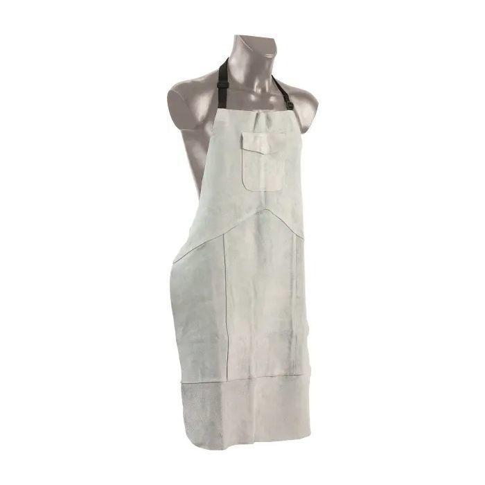 Tablier de soudeur en croûte de cuir gris - Avec poche outils et lacets en cuir - 650x1100mm - 11575213_0