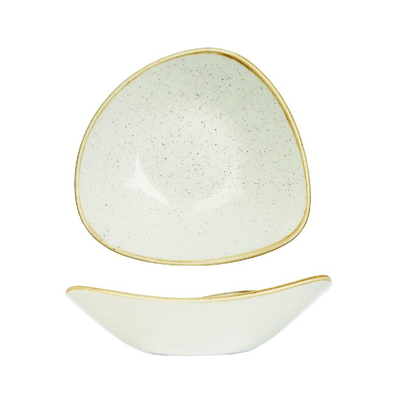 SALADIER TRIANGULAIRE BLANC PORCELAINE 18,5 CM STONECAST CHURCHILL