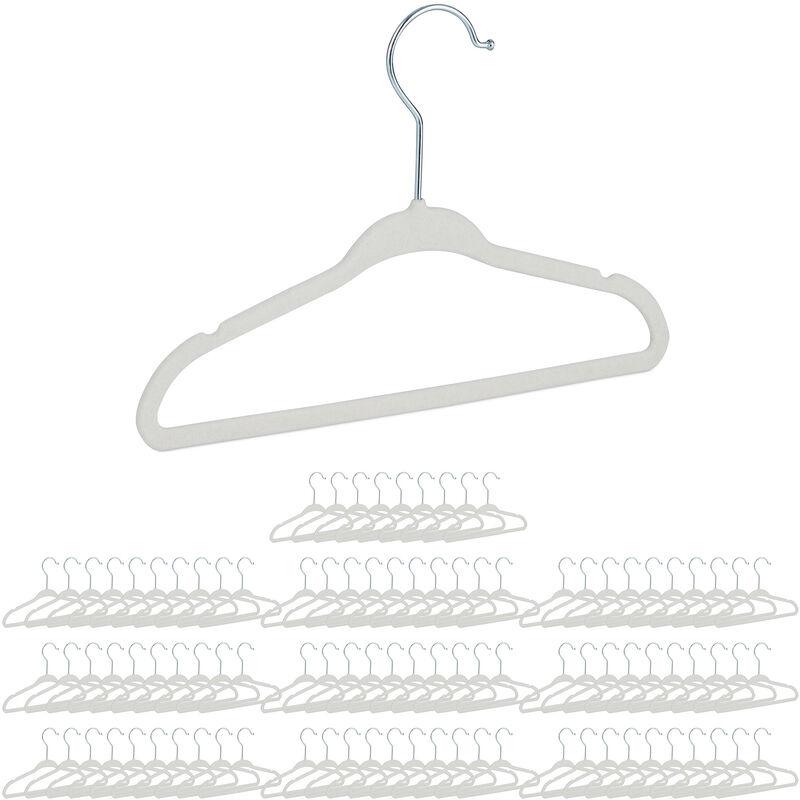 100x Cintres à pantalon en métal avec pinces caoutchouc pour jupes  antidérapant HxlxP: 9 x 35,5 x 2,5 cm, argent/noir