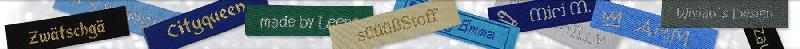 Étiquette tissée personnalisée avec texte scintillant - dimensions 60x15 mm - polyester et nylon_0