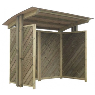 Abri bus Lozère - structure en bois - bardage en bois - 283 x 180 cm - toiture cintrée en shingle_0