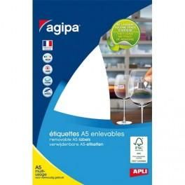 AGIPA ETUI DE 300 ÉTIQUETTES BLANCHES MULTI USAGE ENLEVABLE 19MMX38MM A5