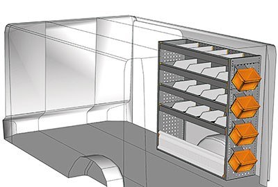 AMÉNAGEMENT NV300 L2 UTILITAIRE KIT MÉTAL CÔTÉ DROIT