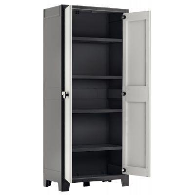 Armoire haute à portes battantes - 4 tablettes repositionnables - Résine solide et imputrescible - CEP 2097600361_0