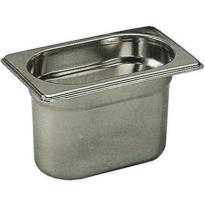 BAC GASTRONORME PLEIN INOX - SANS ANSE - GN 1/9 PROFONDEUR 10 CM