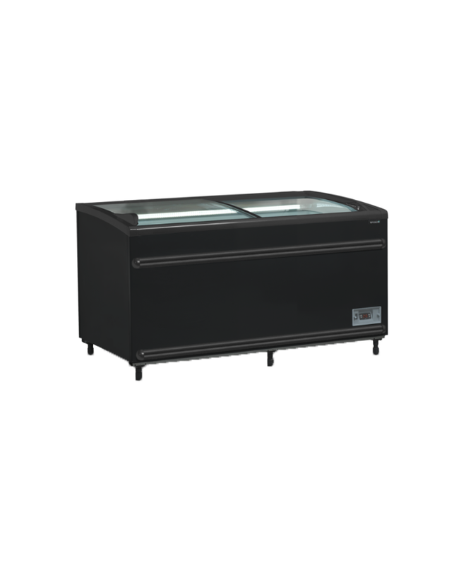 Bac réfrigéré bi-température ICEBLACK 1m45 - ETEF SFI145B avec couvercles vitrés incurvés_0