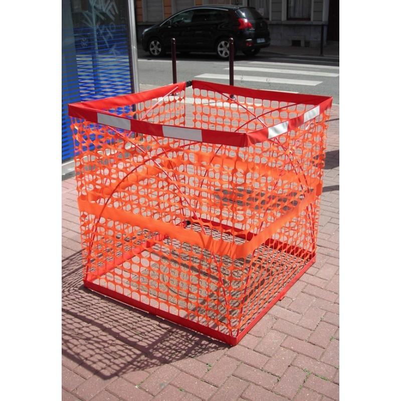 Barrière de chantier souple pliable FB40 - 1m de hauteur, 4m de longueur_0