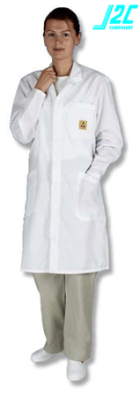 Blouse ESD - Norme 60340-5-1 - Protection antistatique en coton, polyester et fibre de carbone_0