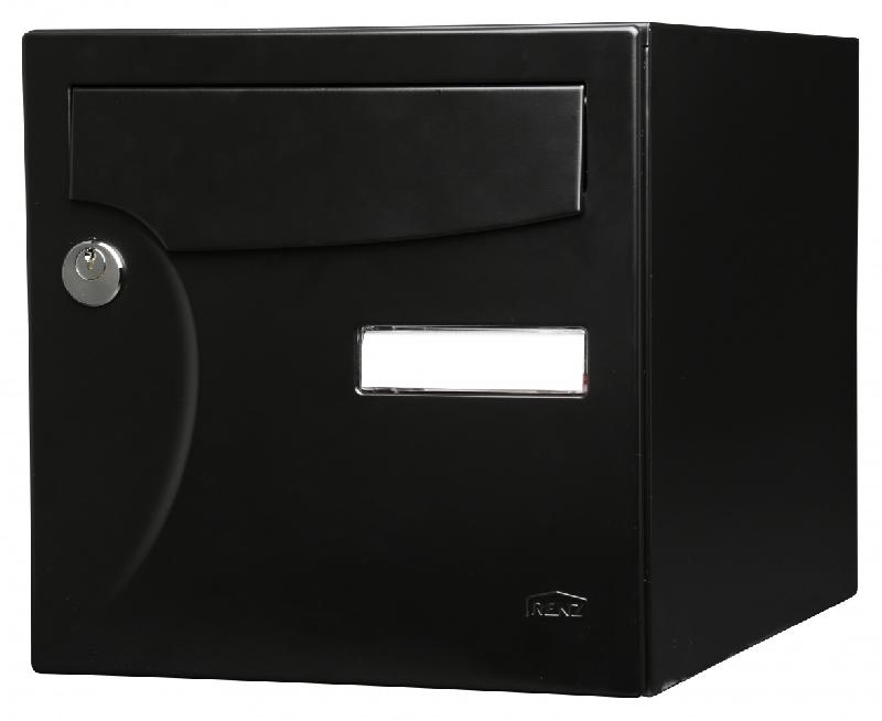 Boîte aux lettres normalisée 2 portes - extérieur RENZ Animation en acier noir mat - antieffraction et garantie 15 ans_0