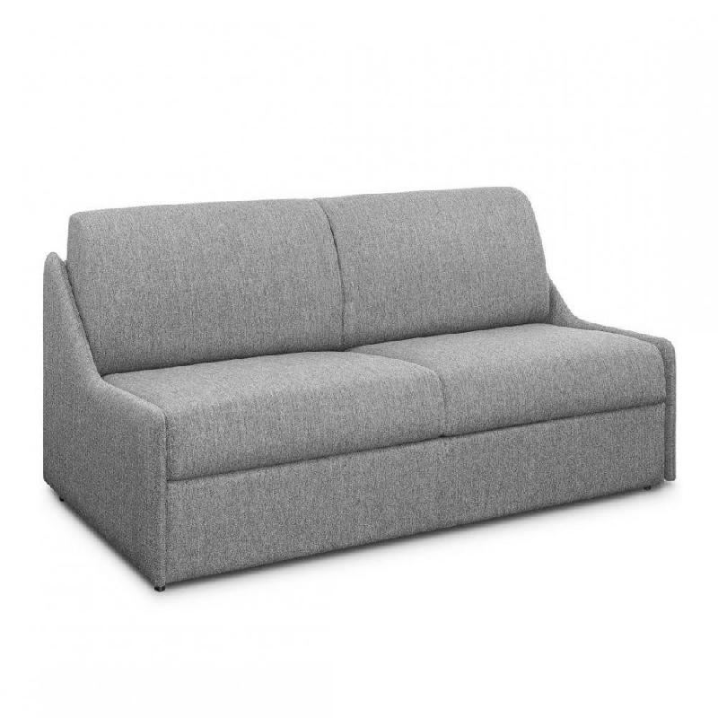 Canapé-lit express compact 2-3 places Ristretto - 120cm - Matelas 16cm - Sommier à lattes - Tissu gris clair_0