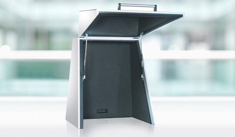 Capotage acoustique industriel - 352×352×415mm - ae_200 - Caisson anti-bruit avec porte à pression de gaz_0