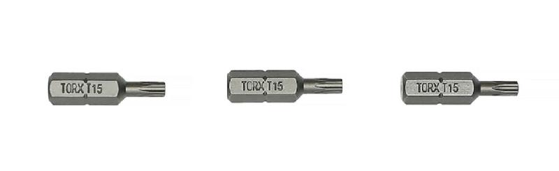 CARTE DE 3 EMBOUTS ÉTOILE T10 LONGUEUR 25 MM - HANGER - 133051