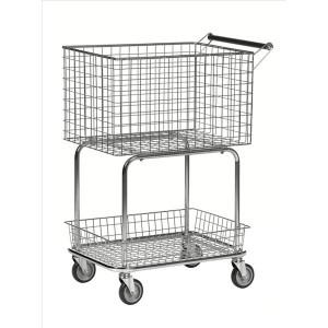 Chariot de magasin 2 paniers - électro-galvanisé - dimensions 605x400mm_0