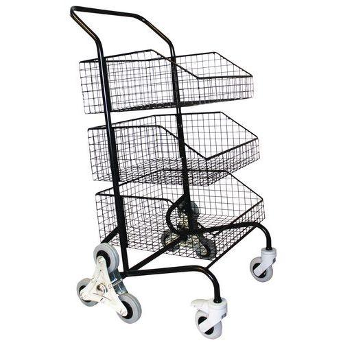 CHARIOT DE DISTRIBUTION DE COURRIER COMPACT 3CORBEILLES