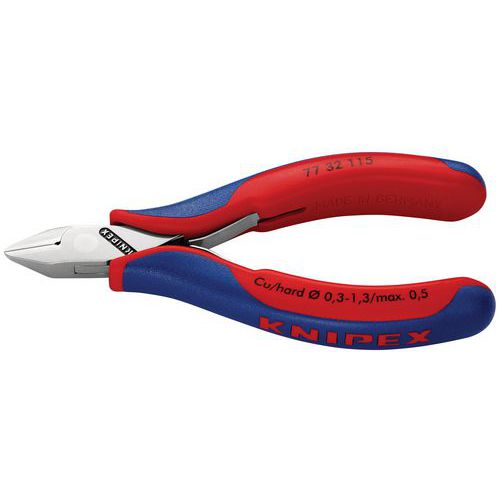 PINCE COUPANTE TÊTE POINTUE PETIT BISEAU 115MM - RESSORT - BI-MATIÈRE - KNIPEX