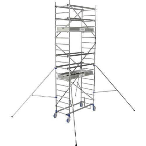 ÉCHAFAUDAGE ROULANT EN ALUMINIUM - HAUTEUR 5,85M - CROSS 2 180 TUBESCA