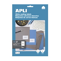 ETIQUETTES ADRESSE JET D'ENCRE, LASER ET COPIEUR 105 X 74 MM APLI BLANCHE - BOÎTE DE 80