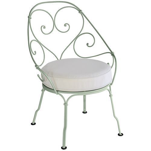 FAUTEUIL CABRIOLET 1900 CACTUS COUSSIN BLANC GRISÉ - FERMOB