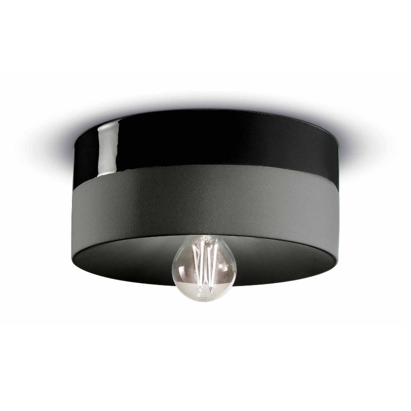 FERROLUCE PLAFONNIER PI CÉRAMIQUE BRILLANT/MAT Ø25CM NOIR