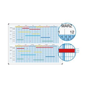 Tableau de planning annuel magnétique - Vue d'ensemble jusqu'à 70 personnes/objets - Dimensions 1200x900 mm_0